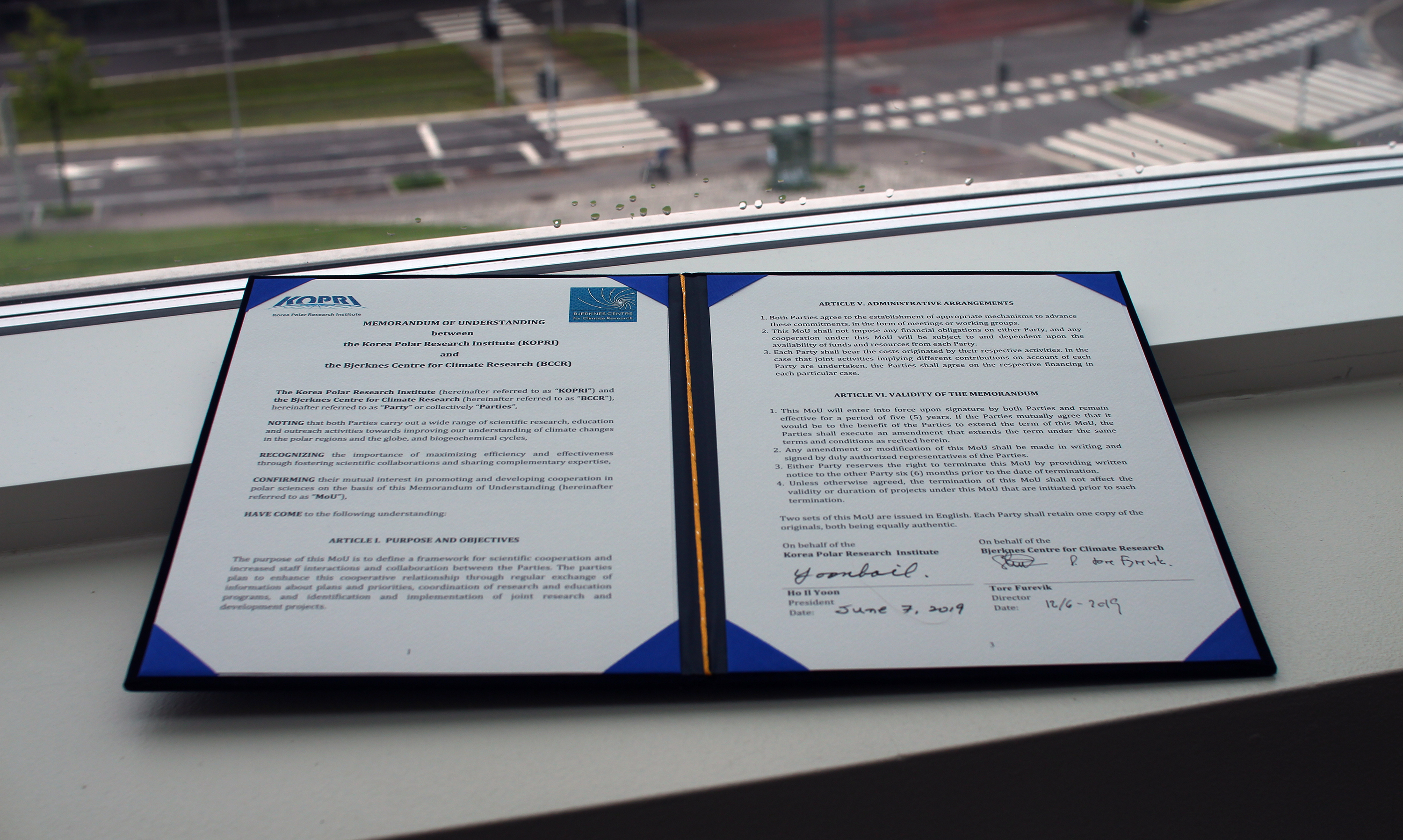 The MoU between KOPRI and the Bjerknes Centre