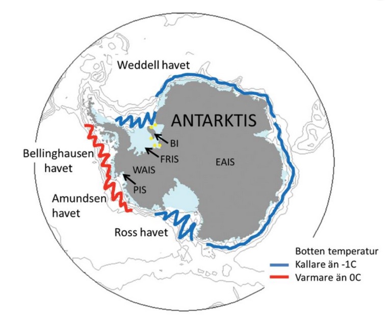 Figur og kart over Antarktis