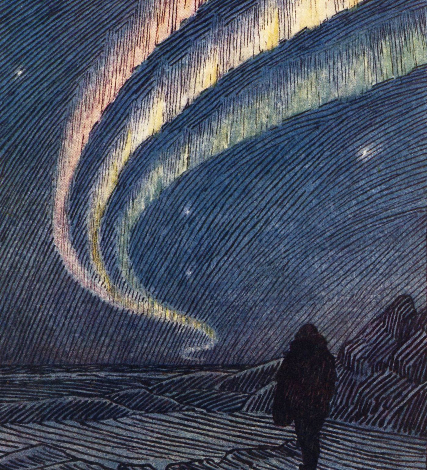Fridtjof Nansens illustrasjon fra «Nord i Tåkeheimen» i 1911.
