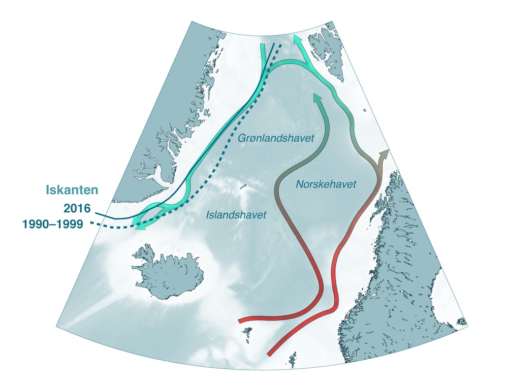 figur over havstrømmer i De Nordiske hav