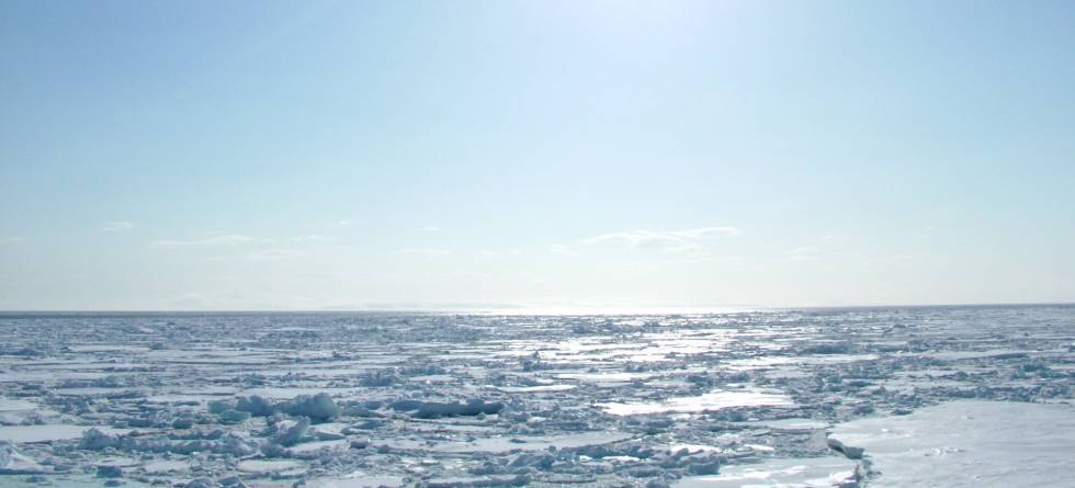 Isdekket i Barentshavet. (Foto: Marius Årthun)