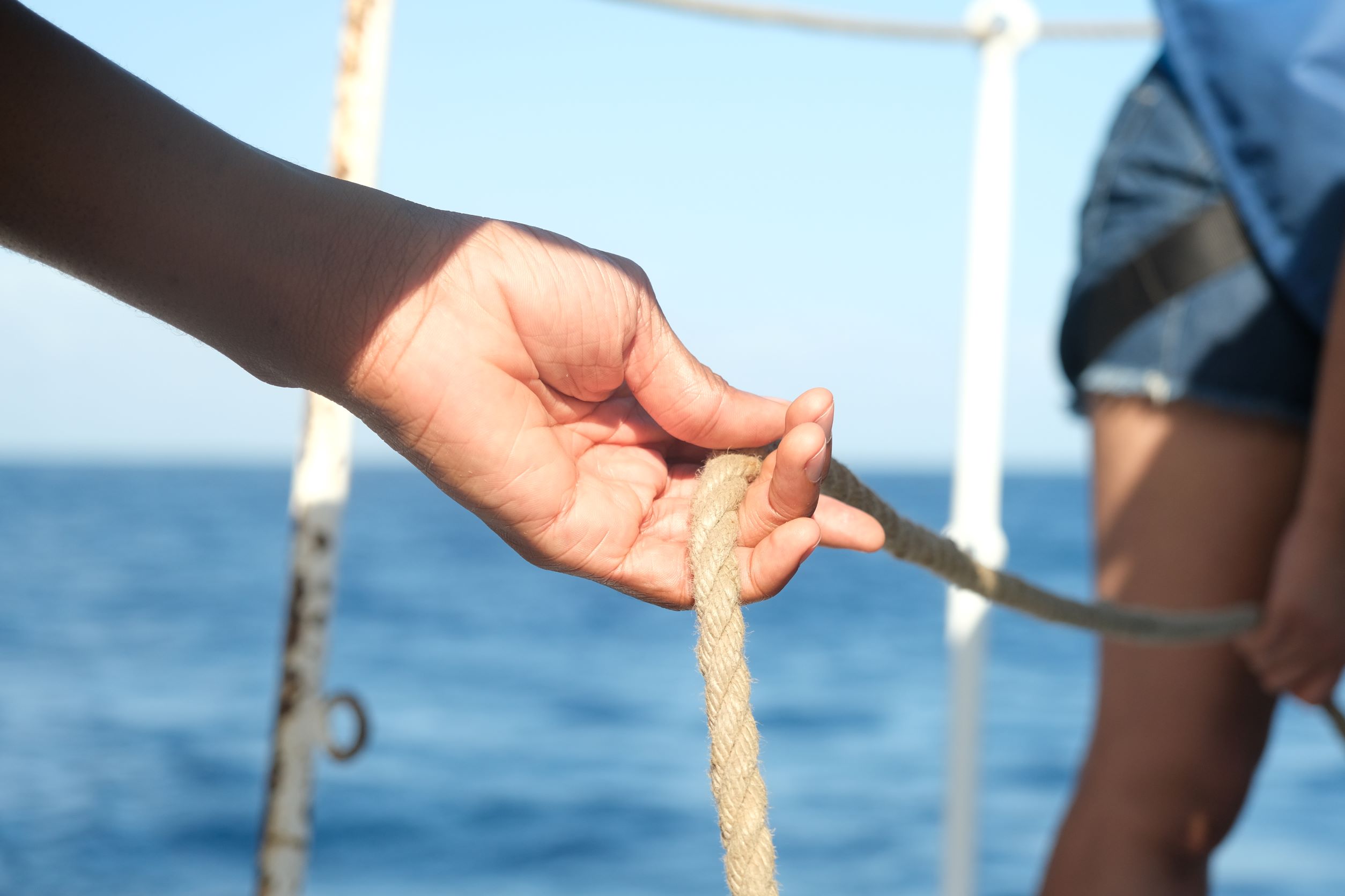Hemp ropes used to measure deep ocean temperature