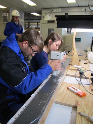 Ship-board core measurements for creating an initial time scale for the cores (Photo: Ida Synnøve Olsen)